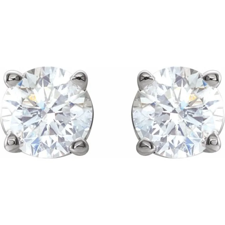 emerald earrings for women-Platinum 1/2 CTW Natural Diamond Stud Earrings