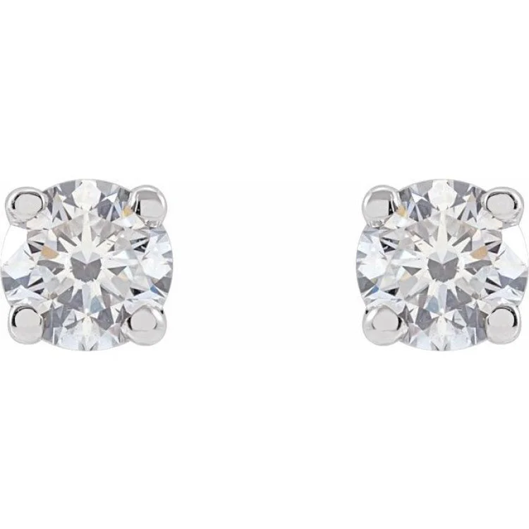 retro earrings for women-14K White 1/6 CTW Lab-Grown Diamond Earrings