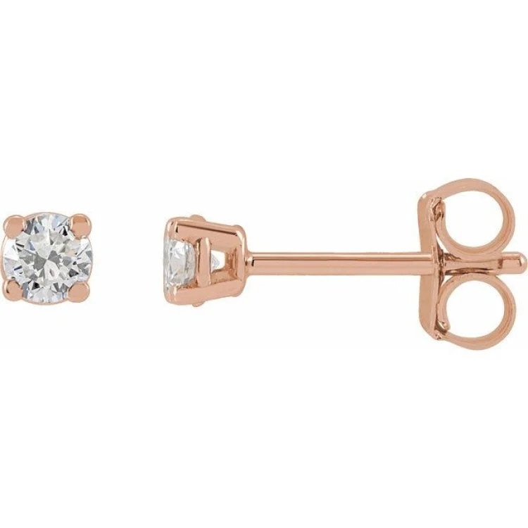 gold bar earrings for women-14K Rose 1/4 CTW Lab-Grown Diamond Stud Earrings