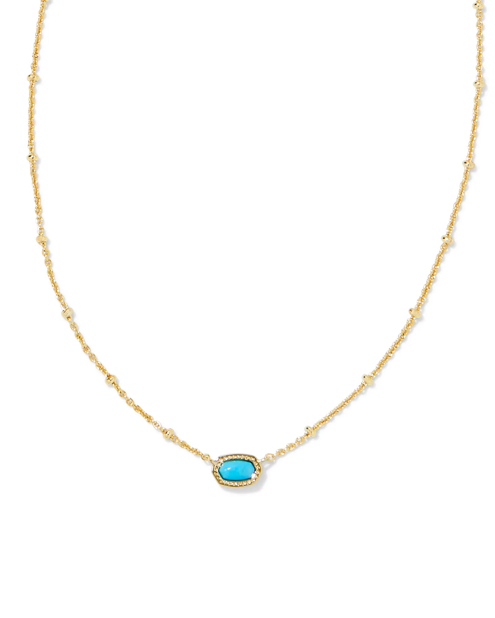 crystal necklaces for women-Kendra Scott |  Mini Elisa Gold Satellite Short Pendant Necklace in Turquoise Magnesite