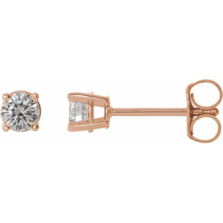 silver-plated earrings for women-14K Rose 1/3 CTW Natural Diamond Stud Earrings