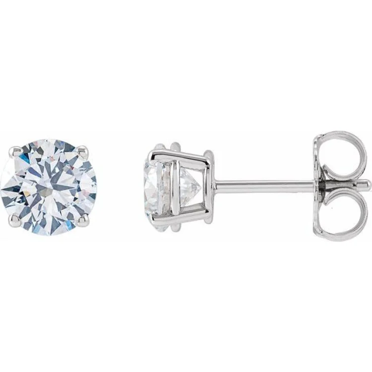 layered earrings for women-14K White 1 1/4 CTW Lab-Grown Diamond Stud Earrings