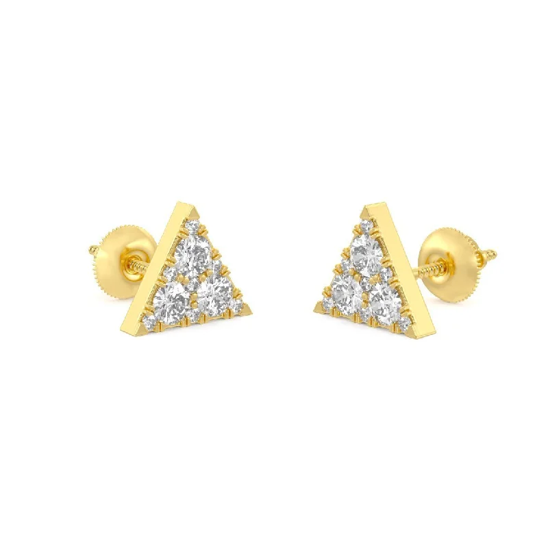 antique earrings for women-Triangle Pave Earrings