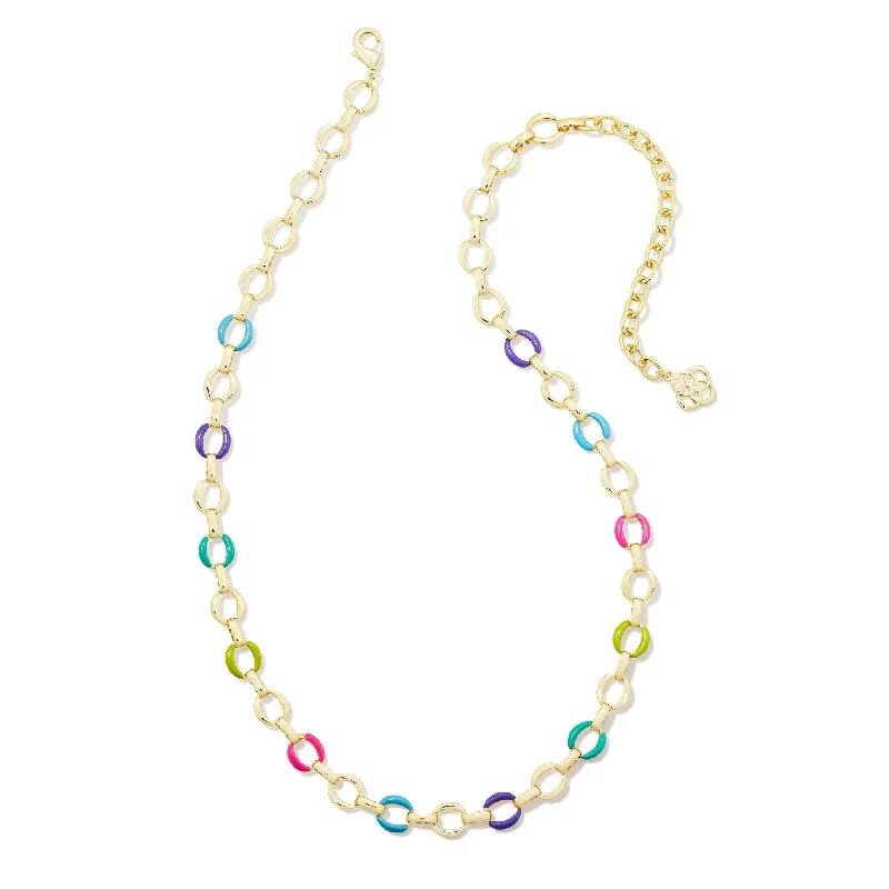 woven necklaces for women-Kendra Scott | Kelsey Gold Chain Necklace in Multi Mix