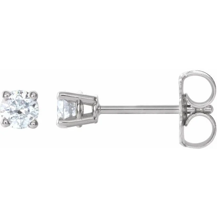 vintage earrings for women-Platinum 1/4 CTW Natural Diamond Stud Earrings