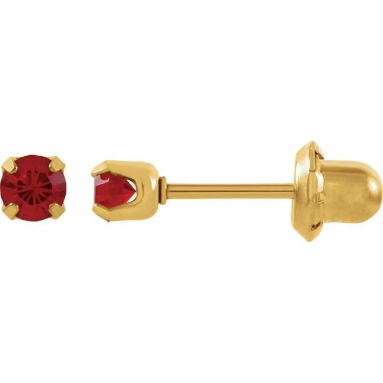 gold hoop earrings for women-24K Yellow Gold-Plated Stainless Steel Imitation Ruby Inverness® Piercing Earrings