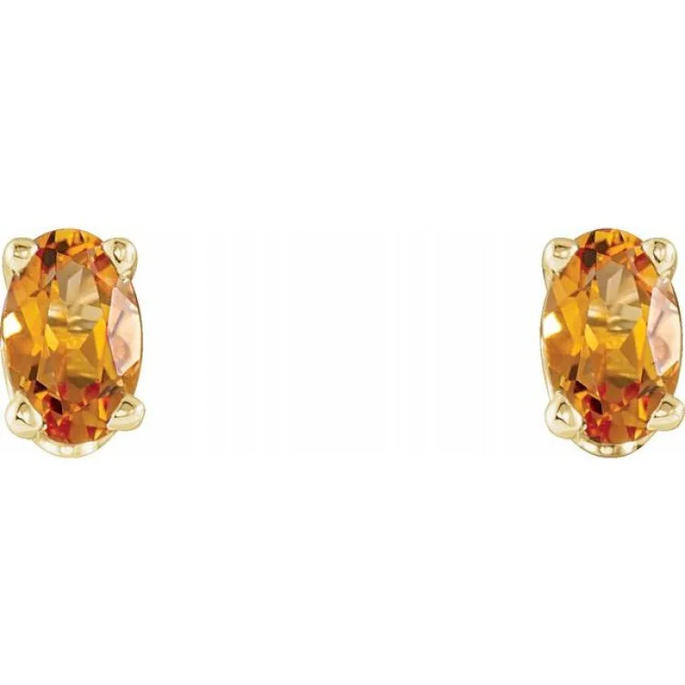 angel earrings for women-14K Yellow Natural Citrine Earrings