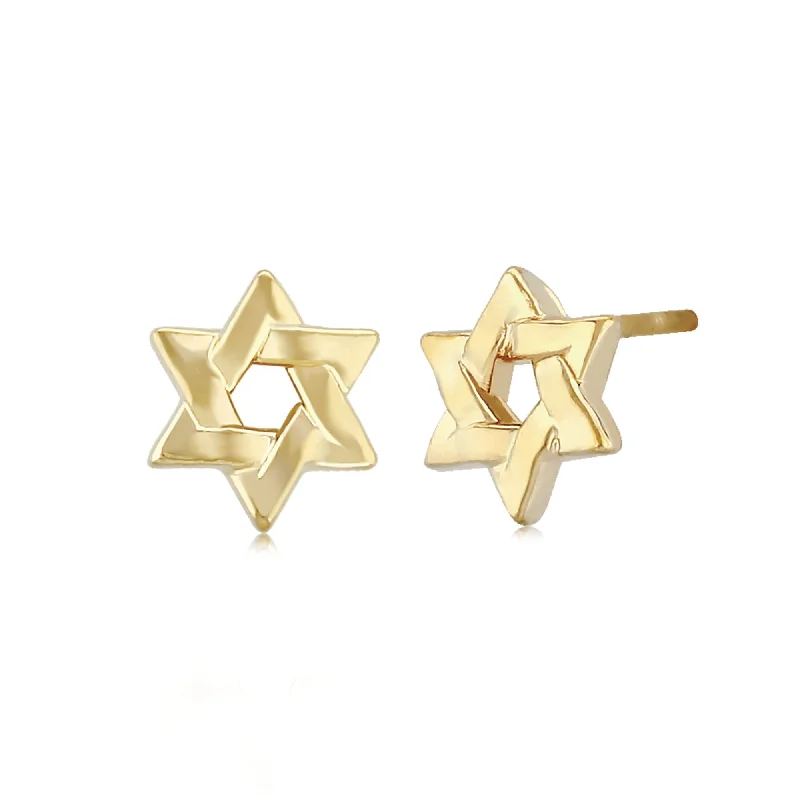 oversized earrings for women-14KG Sm.all Star Of David W/Post Earrings