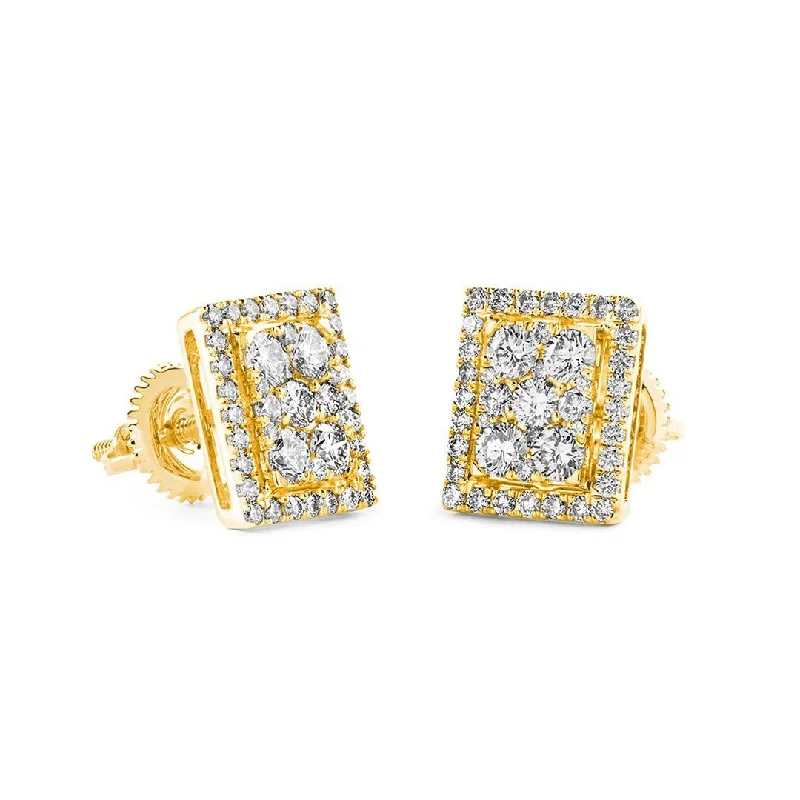 stylish earrings for women-Brick Pave Halo Earrings