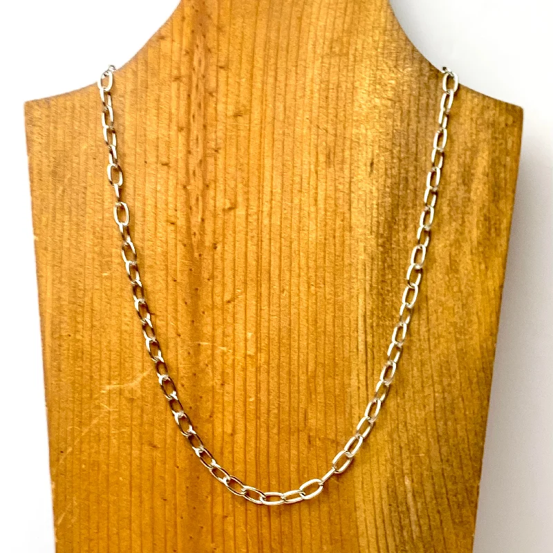 chunky gold necklaces for women-Minimalist Chain Link Necklace in Silver