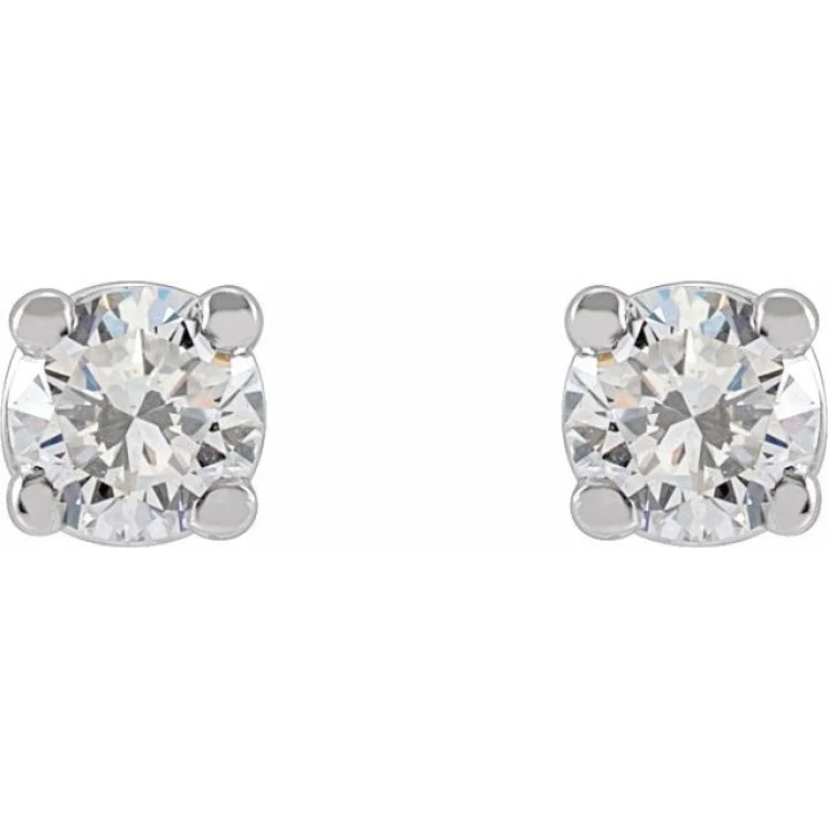 diamond earrings for women-14K White 1/5 CTW Lab-Grown Dimaond Stud Earrings