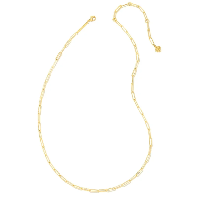 vintage necklaces for women-Kendra Scott | Courtney Gold Paperclip Necklace