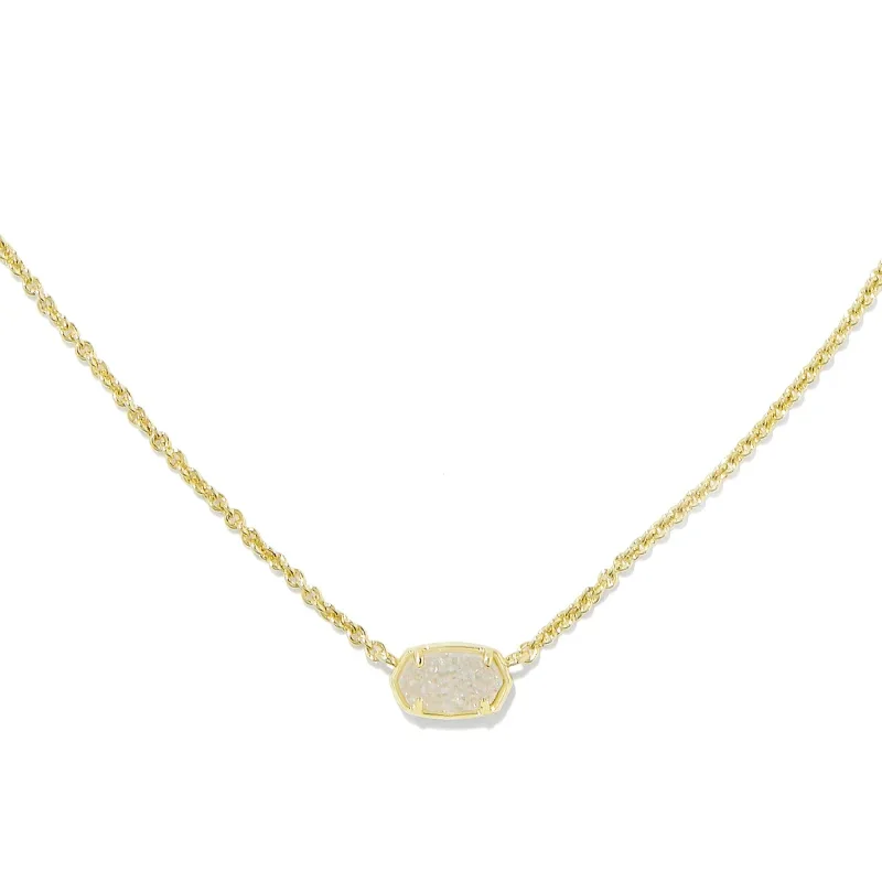 lockets for women-Kendra Scott | Emilie Short Gold Pendent Necklace in Iridescent Drusy