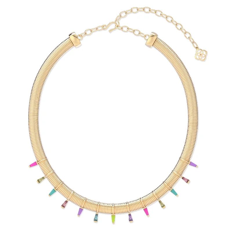 tribal necklaces for women-Kendra Scott | Kelsey Gold Statement Necklace in Multi Mix