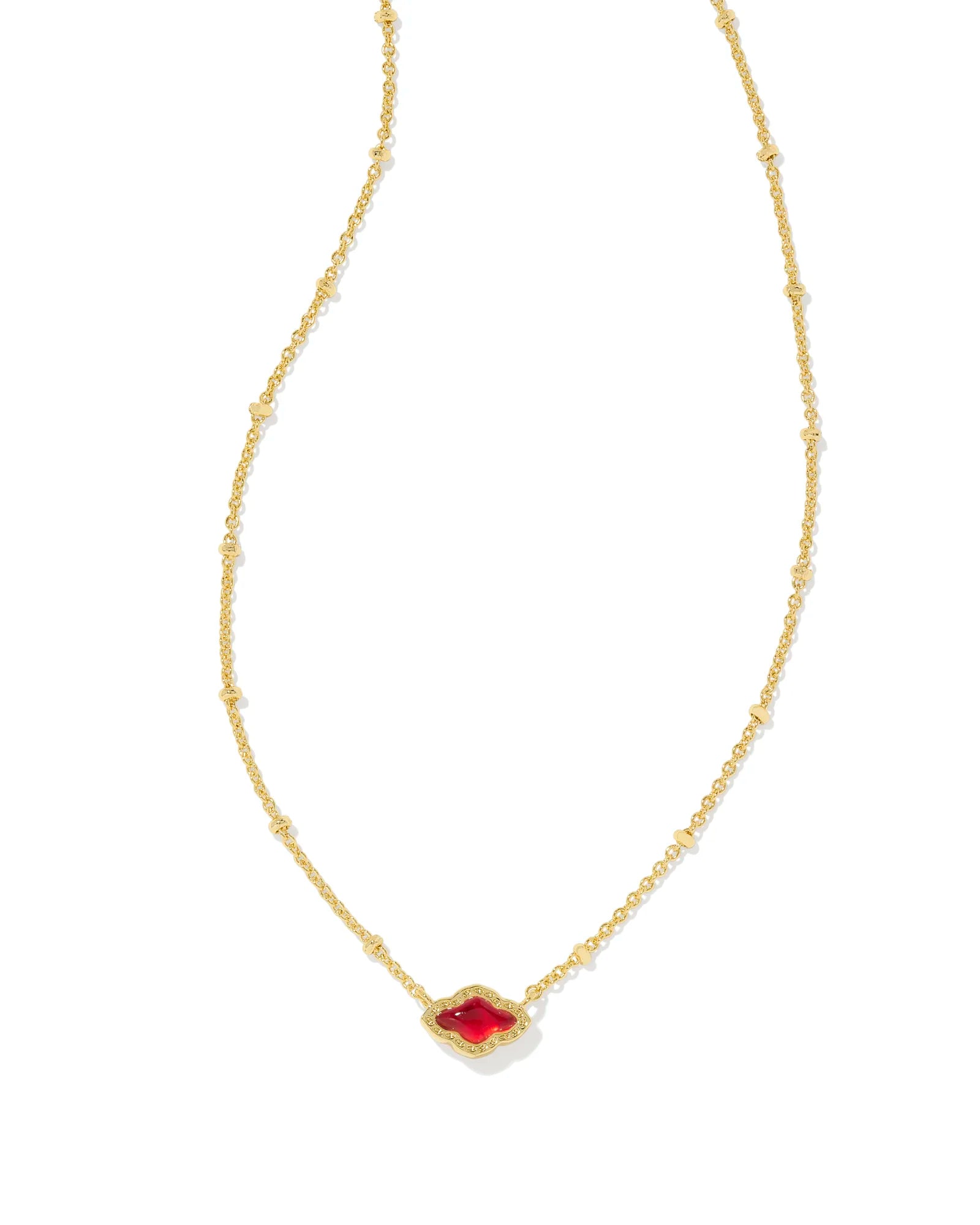 3-layered necklaces for women-Kendra Scott | Mini Abbie Gold Short Pendant Necklace in Cranberry Illusion