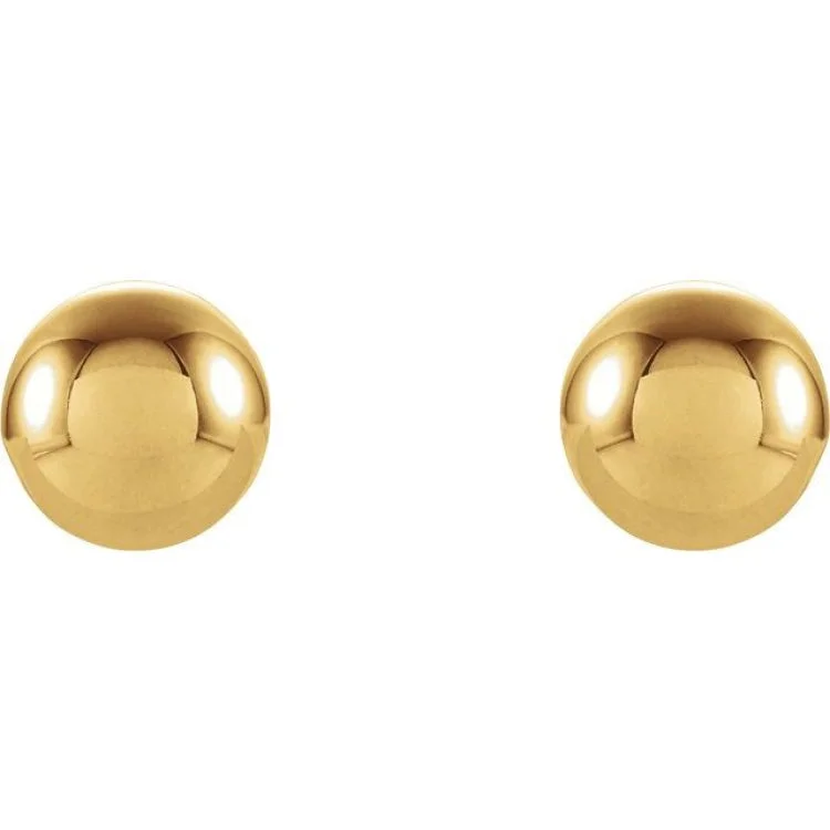 custom earrings for women-14K Yellow 4 mm Ball Stud Earrings