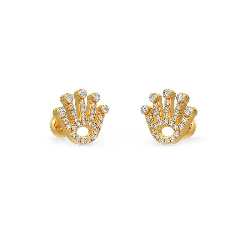 minimalist gold earrings for women-Crown Earrings