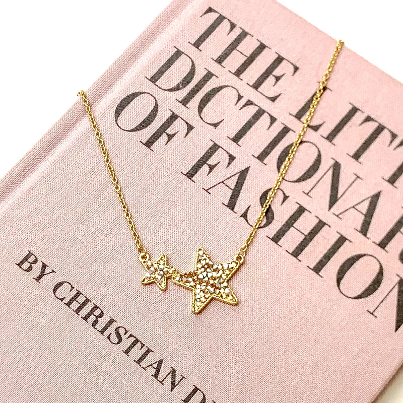 birthstone necklaces for women-Gold Necklace With Star Pendant in Champagne