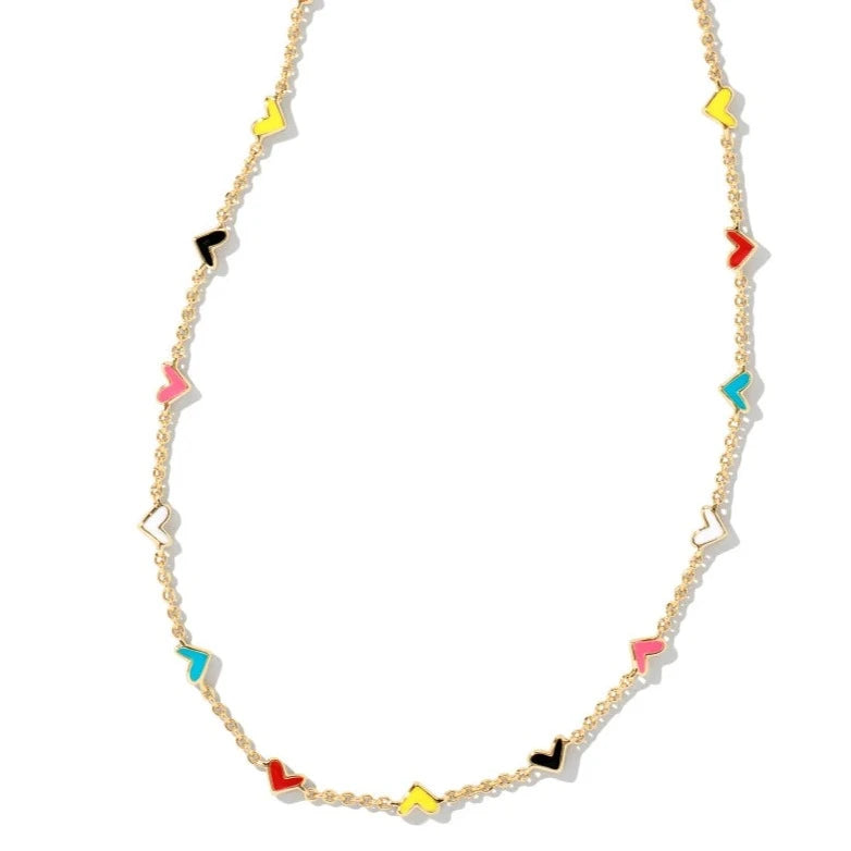 angel wing necklaces for women-Kendra Scott | Haven Heart Gold Strand Necklace in Multi Mix