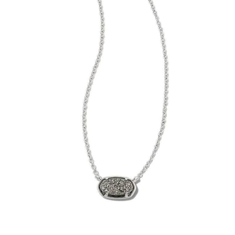 multi-strand necklaces for women-Kendra Scott | Grayson Silver Pendant Necklace in Platinum Drusy