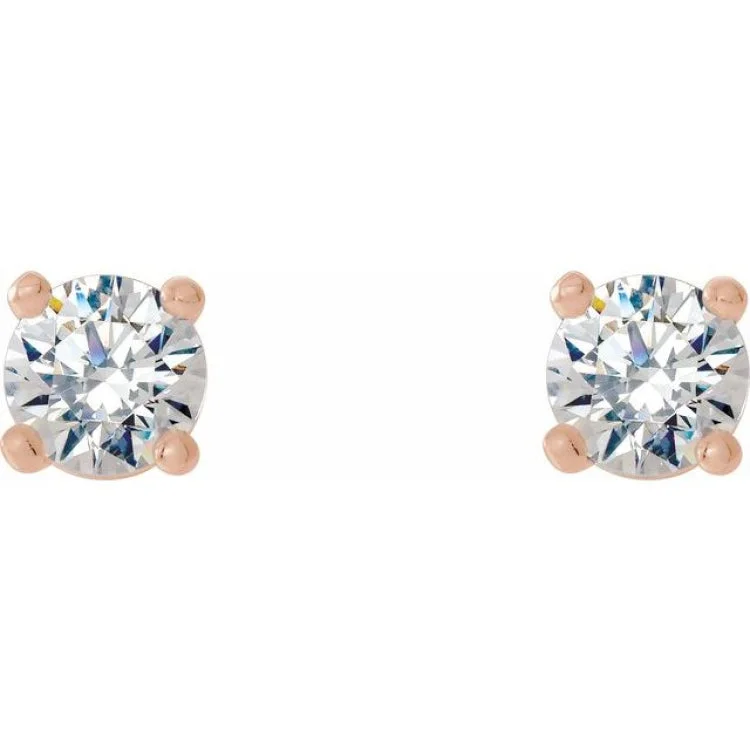 angel earrings for women-14K Rose 1/3 CTW Lab-Grown Diamond 4-Prong Stud Earrings