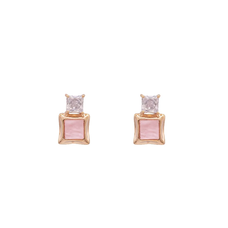 cubic zirconia stud earrings for women-Earrings- J0598815