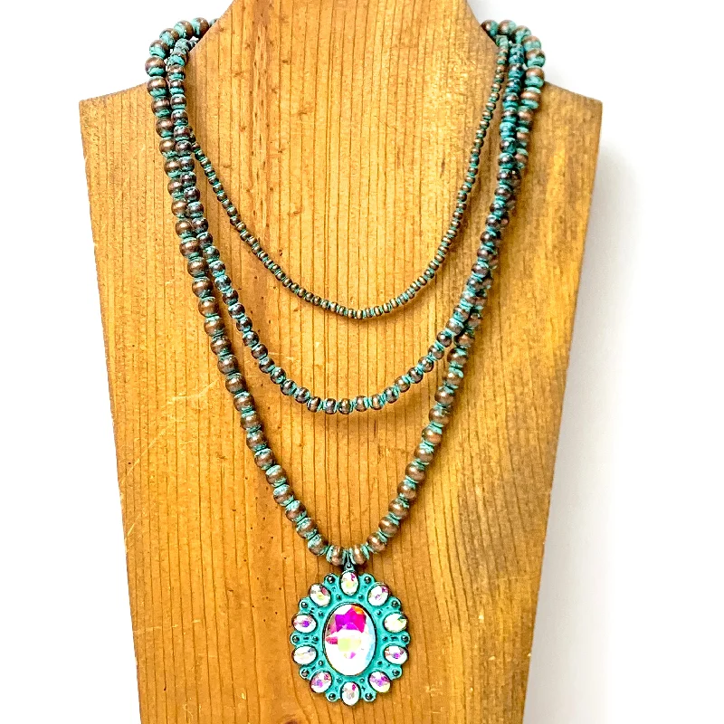 dainty necklaces for women-Southwest Splendor Faux Navajo Pearl Necklace in Patina Tone