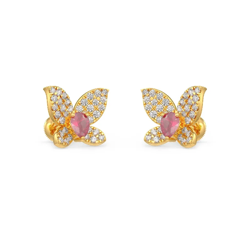 gemstone hoop earrings for women-Glam Butterfly Earrings