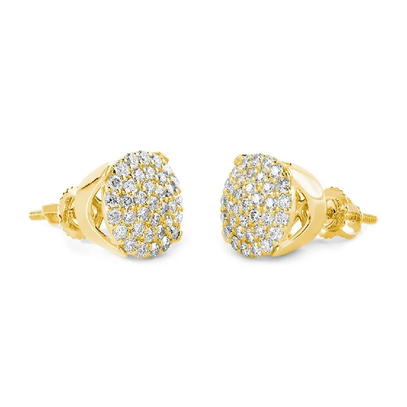 diamond drop earrings for women-Round Prong-Pave Earrings