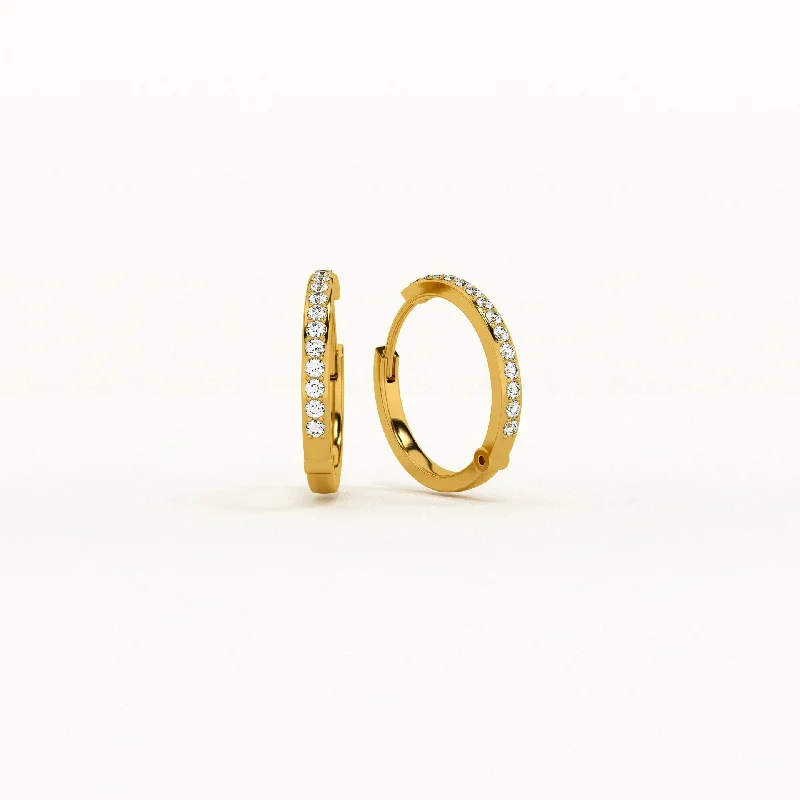 gold stud earrings for women-Timeless Lab Grown Diamond + Gold Vermeil Earring Hoops