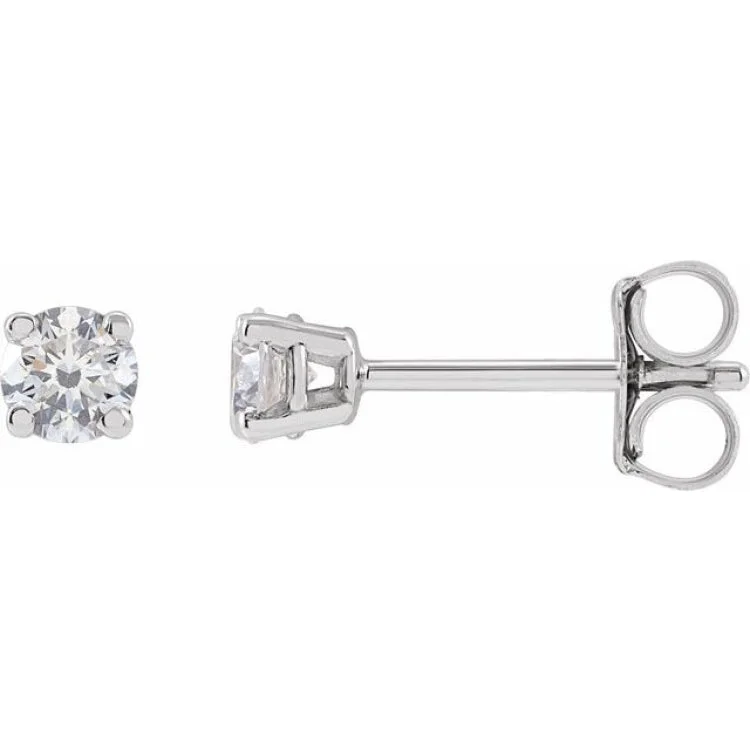 heart-shaped earrings for women-14K White 1/4 CTW Lab-Grown Diamond Stud Earrings