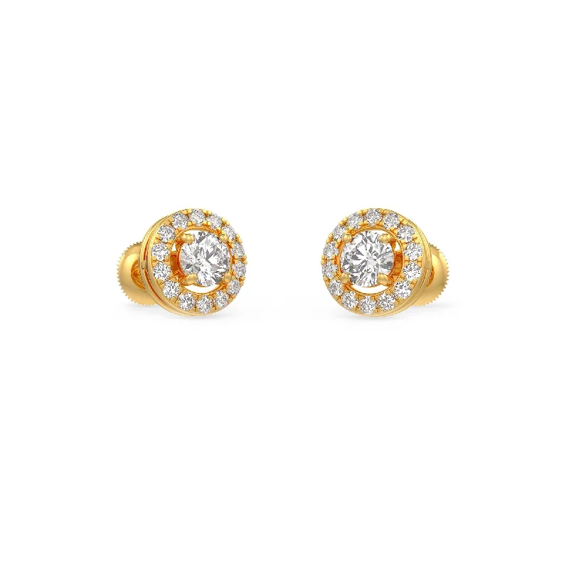 crescent moon earrings for women-Opera Diamond Solitaire Earrings