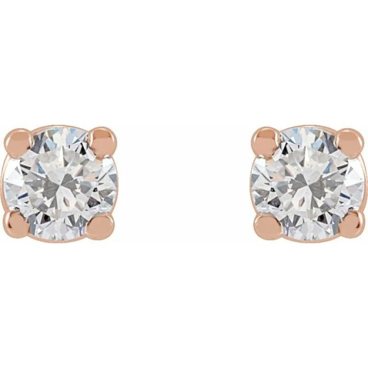 flower stud earrings for women-14K Rose 1/3 CTW Lab-Grown Diamond Stud Earrings