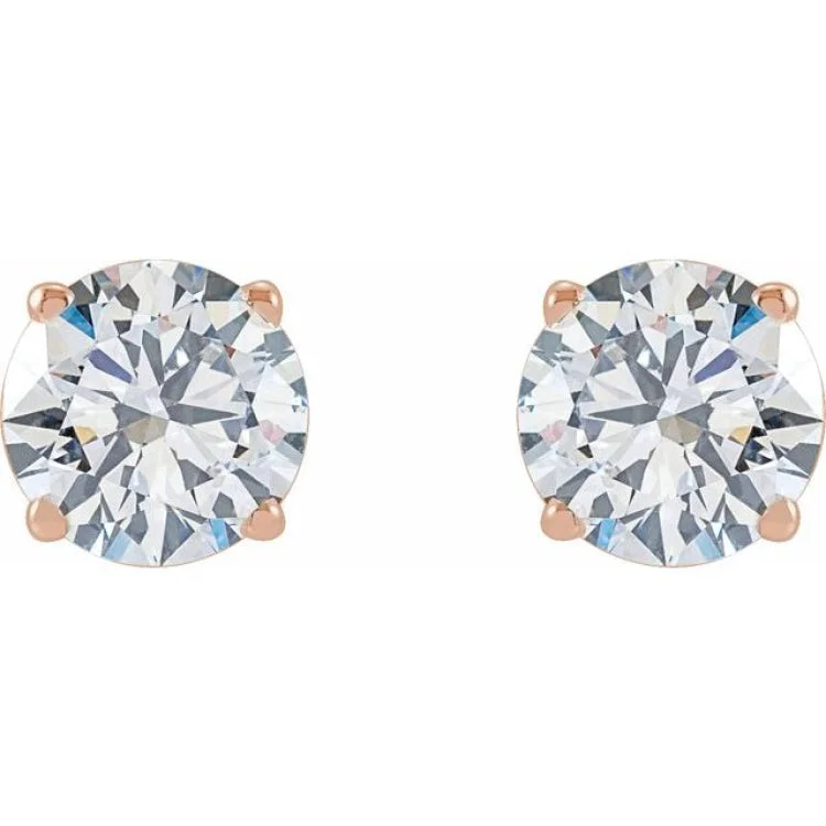 colorful earrings for women-14K Rose 1 1/2 CTW Lab-Grown Diamond Stud Earrings