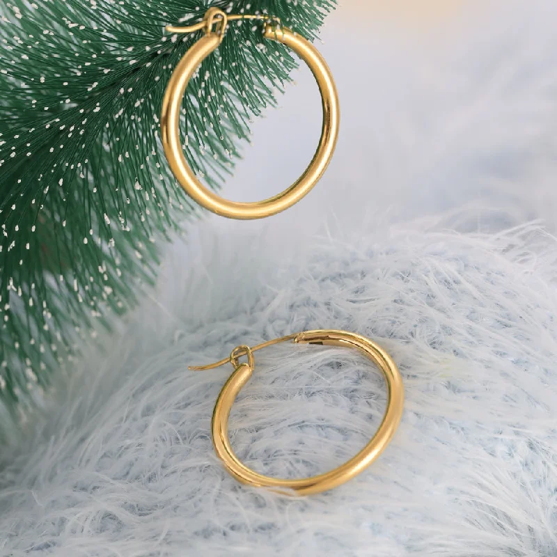 chandelier earrings for women-Golden Halo Hoops