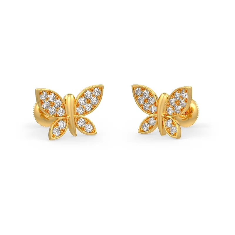 vintage drop earrings for women-Beaming Butterflies Earrings