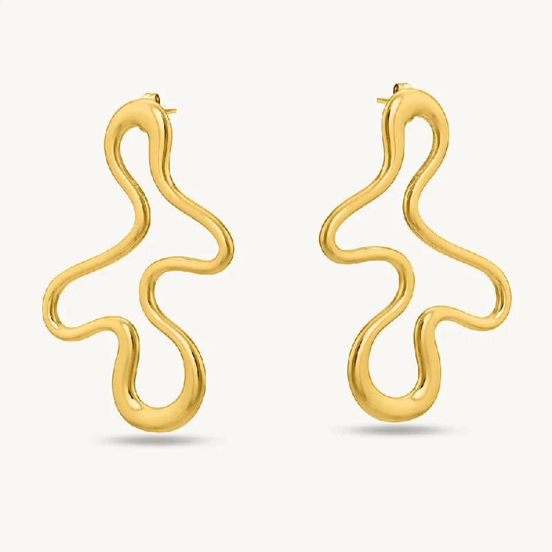 oversized earrings for women-Minimalist Irregular Hollow Drop Earrings