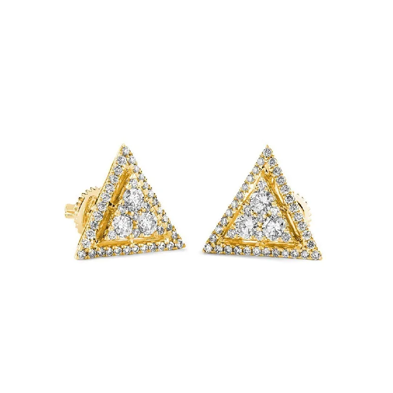 chandelier earrings for women-Trio Pave Halo Earrings