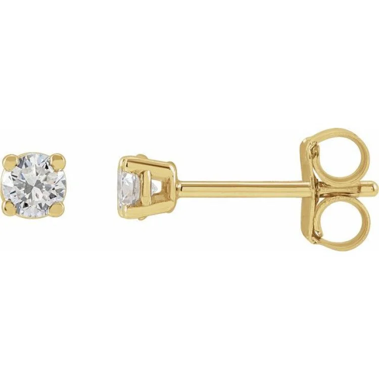 gold-plated earrings for women-14K Yellow 1/6 CTW Lab-Grown Diamond Earrings