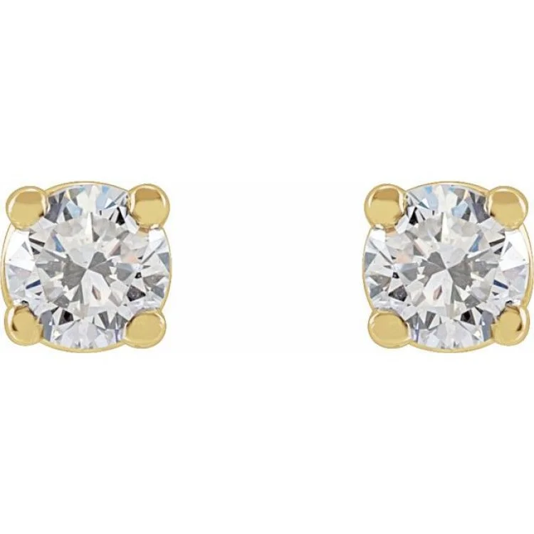 silver earrings for women-14K Yellow 1/3 CTW Lab-Grown Diamond Stud Earrings