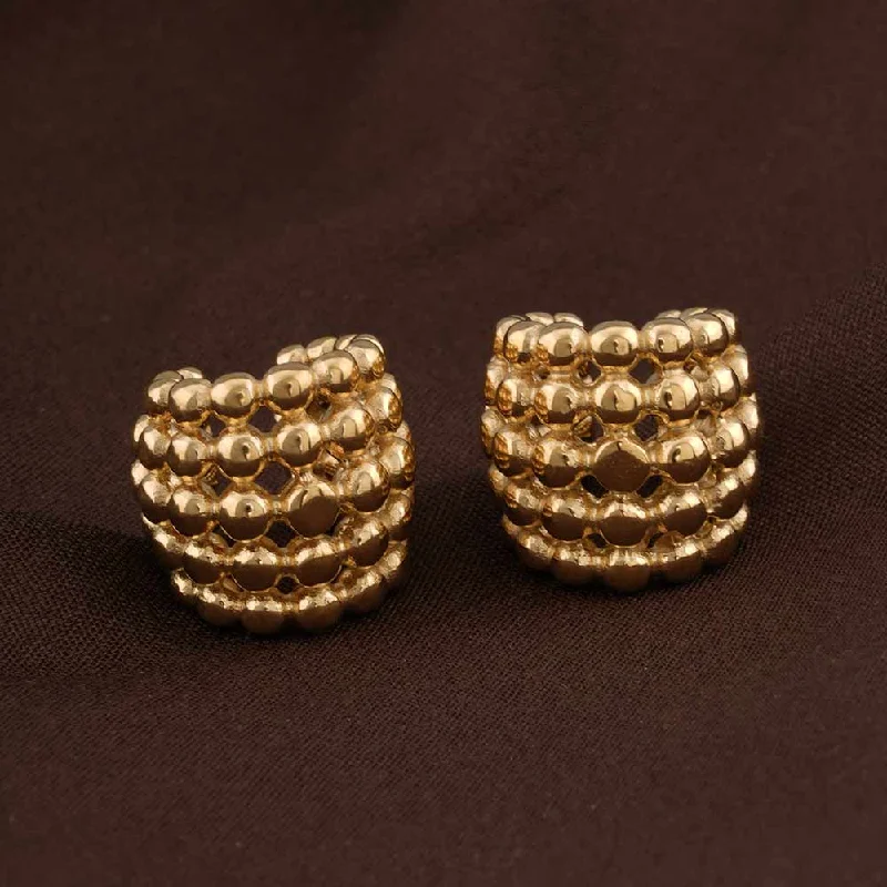 bar earrings for women-Minimal Golden Cuff Earring