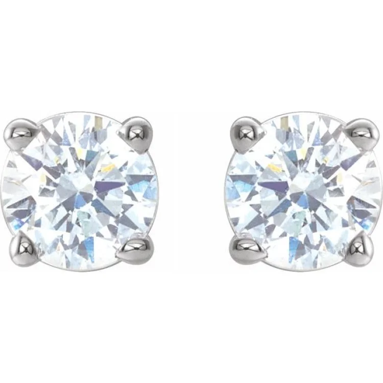 crystal stud earrings for women-Platinum 1/3 CTW Natural Diamond Stud Earrings