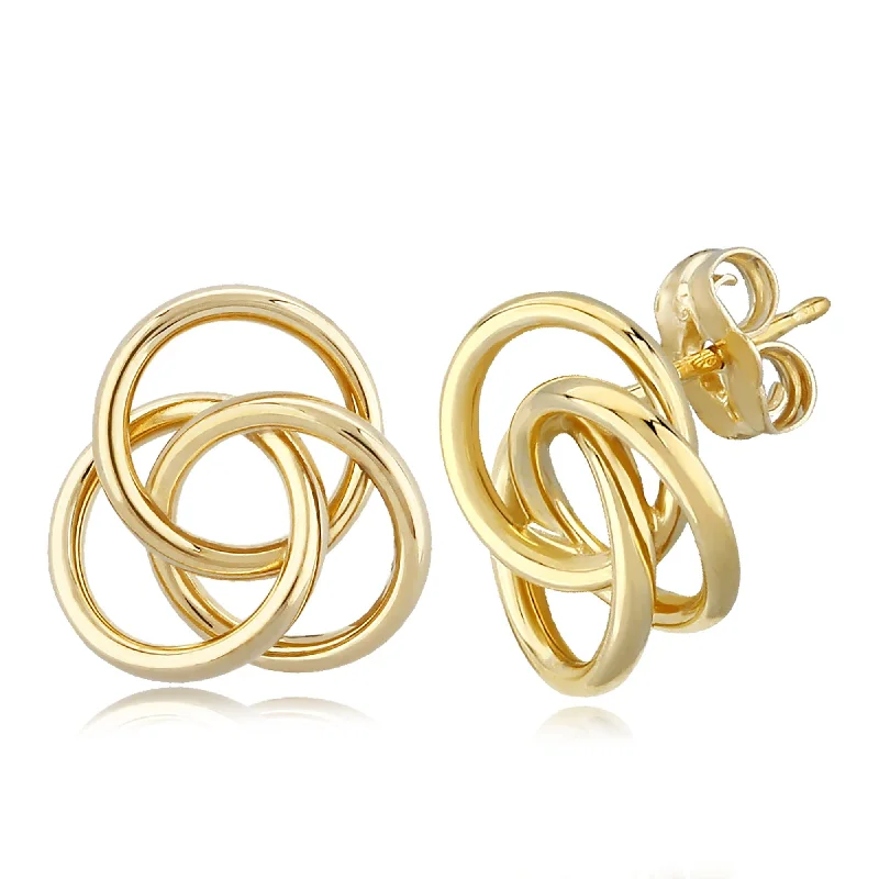 gemstone stud earrings for women-14KG Lg-Love Knot Earrings