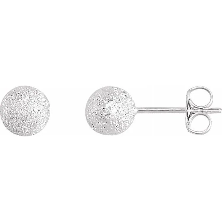 custom name earrings for women-Sterling Silver 6 mm Stardust Ball Earrings