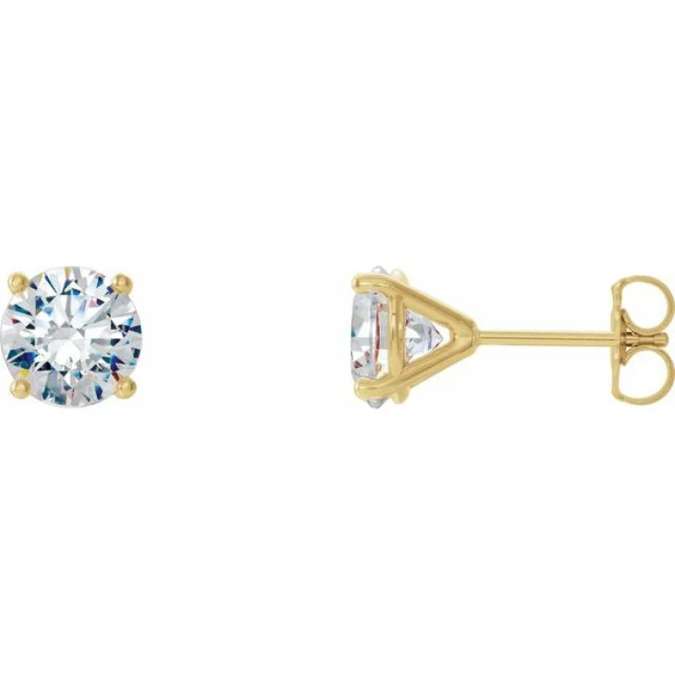 silver drop earrings for women-14K Yellow 1/2 CTW Lab-Grown Diamond 4-Prong Stud Earrings