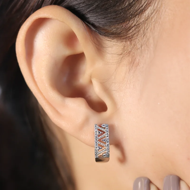 bohemian earrings for women-Zarkan Pyramid Hook Style Silver Studs