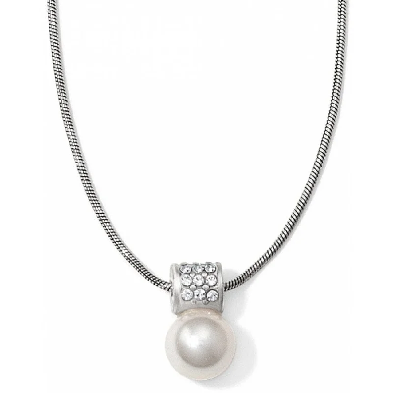 cubic zirconia necklaces for women-Brighton | Meridian Petite Pearl Silver Tone Necklace