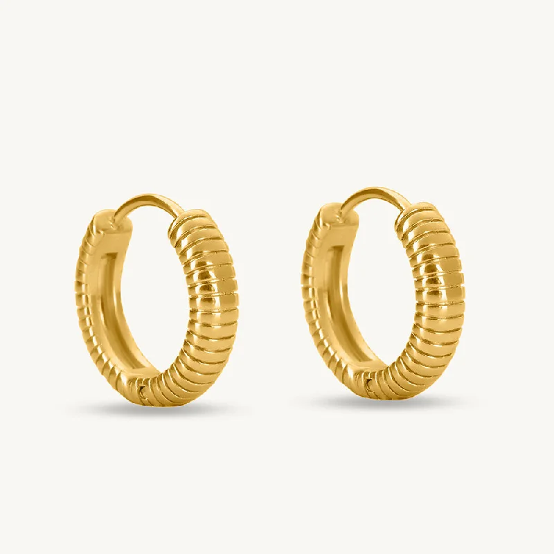 matching earrings for women-Classic Textured Hoops