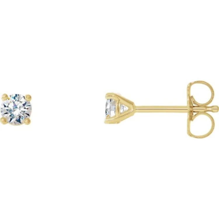 flower stud earrings for women-14K Yellow 1/4 CTW Lab-Grown Diamond 4-Prong Stud Earrings