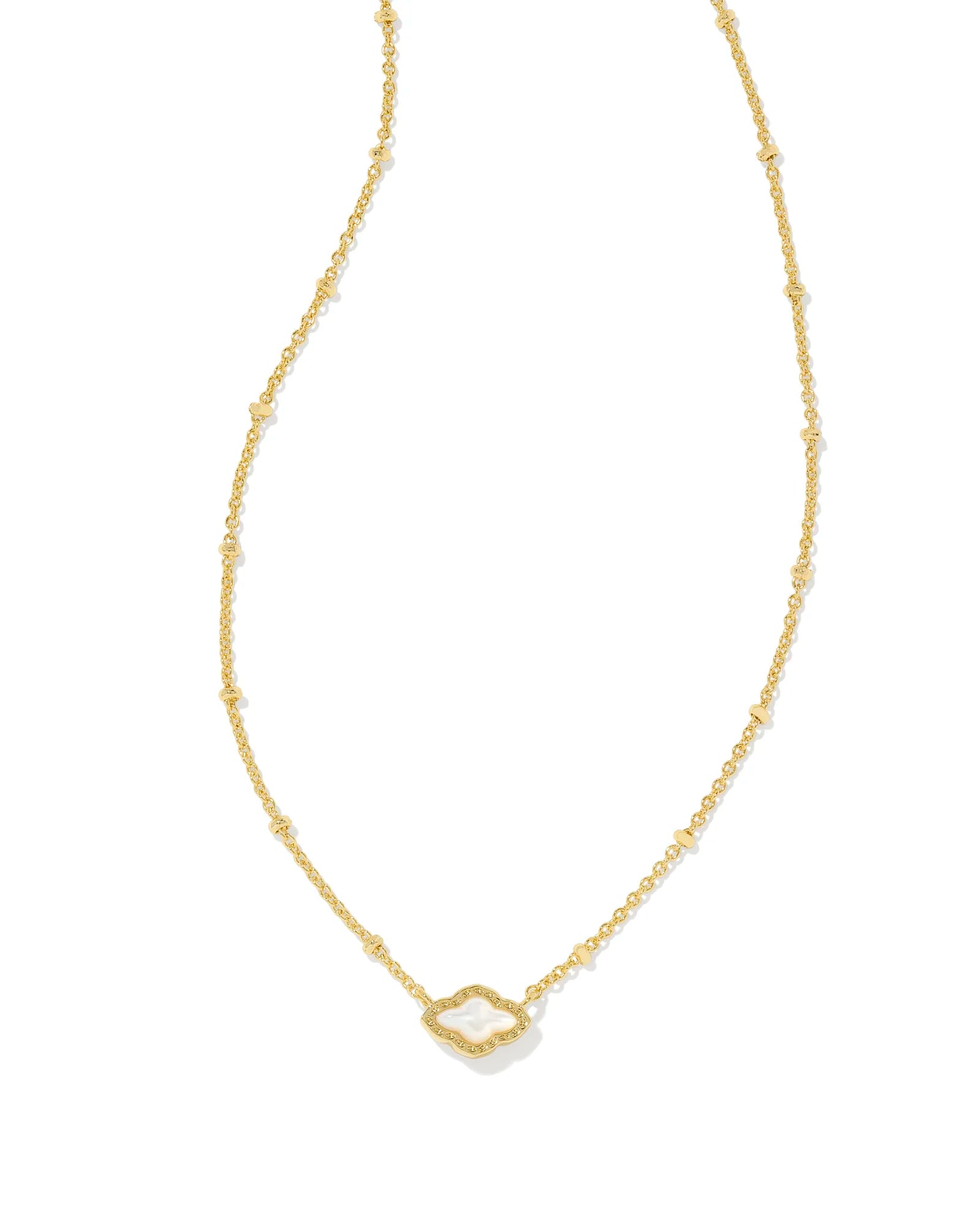 round pendants for women-Kendra Scott | Mini Abbie Gold Short Pendant Necklace in Ivory Mother of Pearl